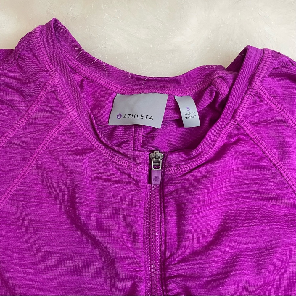 Athleta Purple Half-Zip Pullover Jacket Size Small - image 2